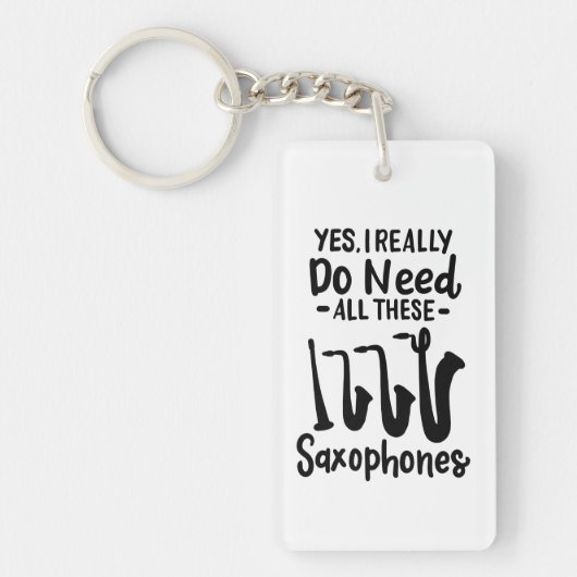 Saxofoon - Saxofoon Types Sleutelhanger (Voorkant)