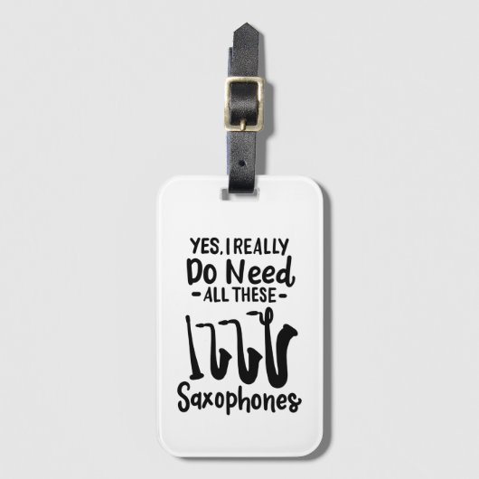 Saxofoon - Saxofoontypes Bagagelabel (Voorkant (verticaal))