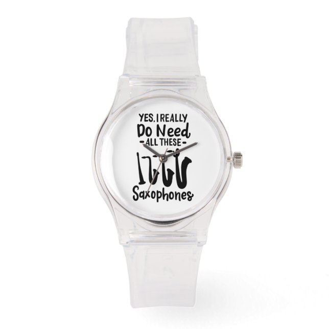 Saxofoon - Saxofoontypes Horloge (Voorkant)