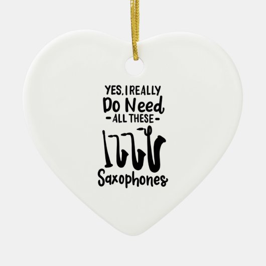 Saxofoon - Saxofoontypes Keramisch Ornament (Voorkant)
