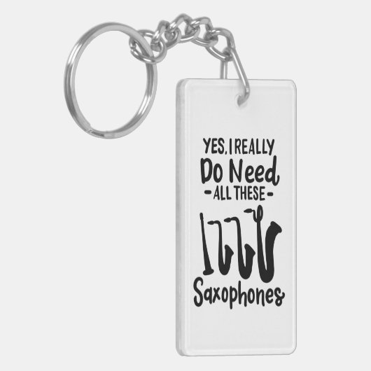 Saxofoon - Saxofoontypes Sleutelhanger (Voorkant Links)