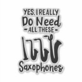 Saxofoon - Saxofoontypes Sticker (Voorkant)