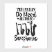 Saxofoon - Saxofoontypes Sticker (Vel)