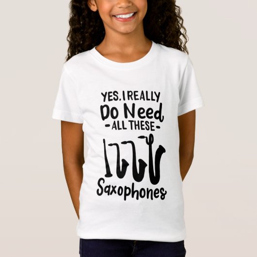 Saxofoon - Saxofoontypes T-shirt (Voorkant)