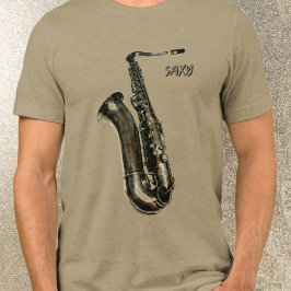 Saxofoon Saxy Jazzy Fotografisch Tri-Blend Shirt