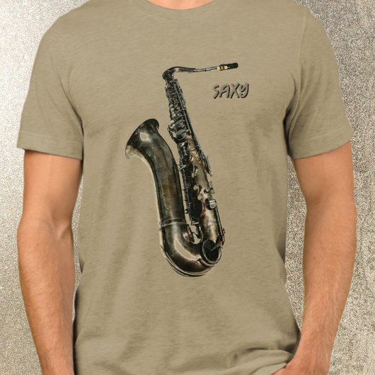 Saxofoon Saxy Jazzy Fotografisch Tri-Blend Shirt