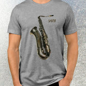 Saxofoon Saxy Jazzy Fotografisch Tri-Blend Shirt