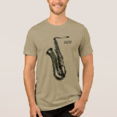 Saxofoon Saxy Jazzy Fotografisch Tri-Blend Shirt (Voorkant)