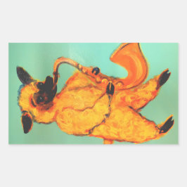 Saxofoon: Schapen Rechthoekige Sticker