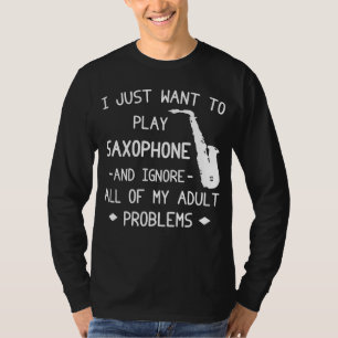 Saxofoon Serenade om te ontsnappen! Grappig T-shir T-shirt