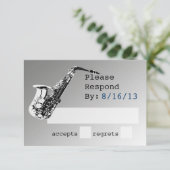 Saxofoon Silver Response RSVP Kaartje (Staand voorkant)