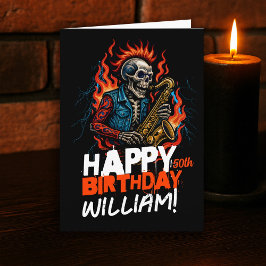 Saxofoon Skeleton Musicians Verjaardag Kaart Funny