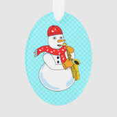 Saxofoon Sneeuwman Ornament (achterkant)