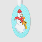 Saxofoon Sneeuwman Ornament (voorkant)