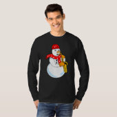 Saxofoon Sneeuwman T-shirt (Voorkant volledig)
