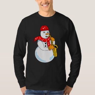 Saxofoon Sneeuwman T-shirt
