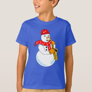 Saxofoon Sneeuwman T-shirt