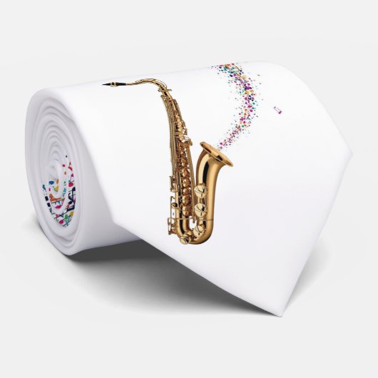 Saxofoon Solo - Heren Stropdas op Maat (Opgerold)