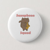 Saxofoon Squad Schattige Kawaii Kat Roze Ronde Button 5,7 Cm (Voorkant)