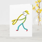Saxofoon Stickman Kaart (Gele Bloem)