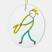 Saxofoon Stickman Keramisch Ornament (Links)
