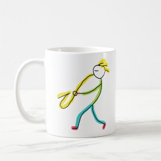 Saxofoon Stickman Koffiemok (Links)