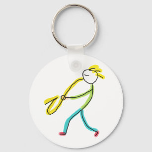 Saxofoon Stickman Sleutelhanger