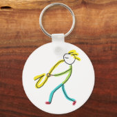 Saxofoon Stickman Sleutelhanger (Voorkant)