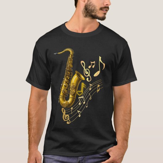 Saxofoon T-shirt voor muziekliefhebbers (Voorkant)