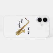 Saxofoon telefoonhoes iPhone 16 hoesje (Achterkant horizontaal)