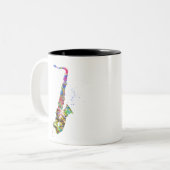 Saxofoon Tweekleurige Koffiemok (Voorkant links)