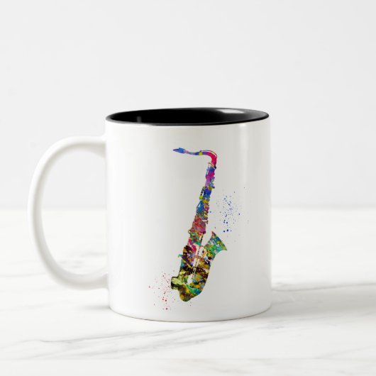 Saxofoon Tweekleurige Koffiemok (Links)