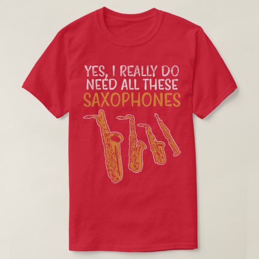 Saxofoon Types 1 T-shirt (Design voorkant)