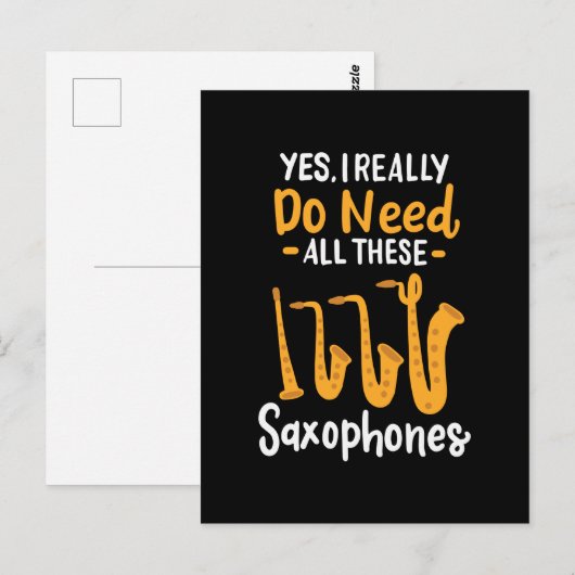 Saxofoon Types Briefkaart (Voorkant / Achterkant)