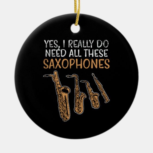 Saxofoon Types Keramisch Ornament (Voorkant)