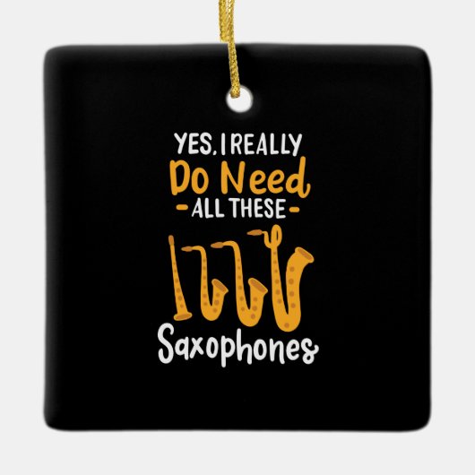 Saxofoon Types Keramisch Ornament (Voorkant)