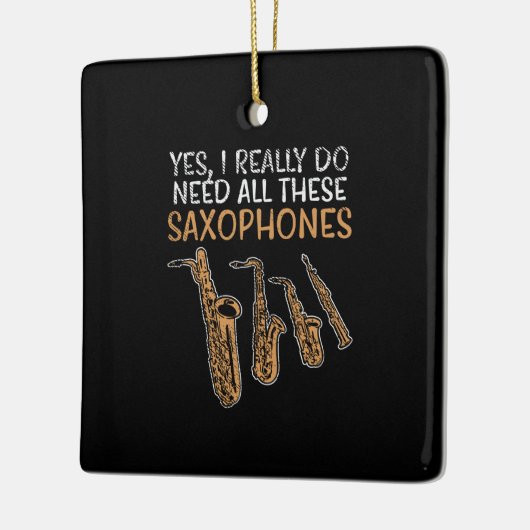 Saxofoon Types Keramisch Ornament (Links)