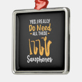Saxofoon Types Metalen Ornament (Links)