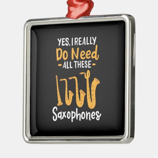 Saxofoon Types Metalen Ornament (Links)