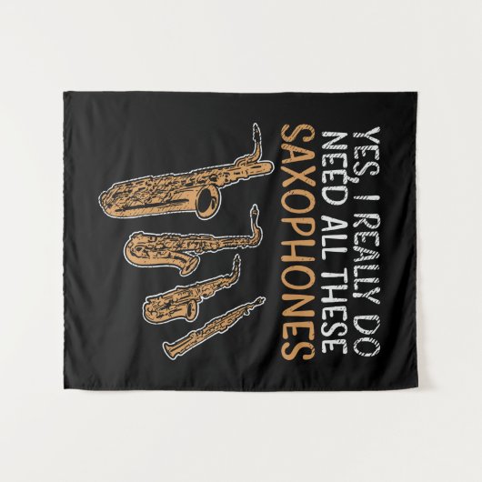 Saxofoon Types Wandkleed (Voorkant (horizontaal))