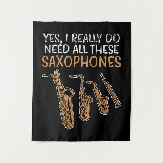 Saxofoon Types Wandkleed (Voorkant)