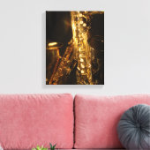 Saxofoon verpakt Canvas Print (Insitu (Woonkamer))