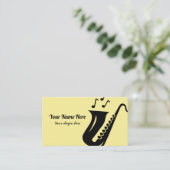 Saxofoon visitekaartje sjabloon voor muzikant (Staand voorkant)