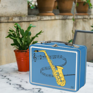 Saxofoon wervelde muziek Personeel Tekening INIT