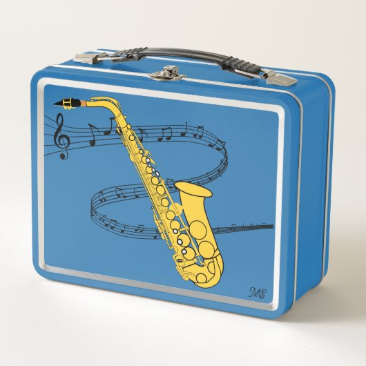 Saxofoon wervelde muziek Personeel Tekening | INIT (Voorkant)