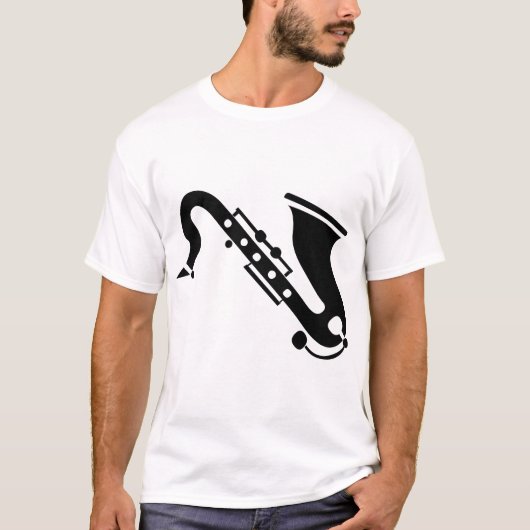 Saxofoon - Zwart T-shirt (Voorkant)