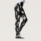 Saxofoon zwart-wit patroon leggings (Rechts)