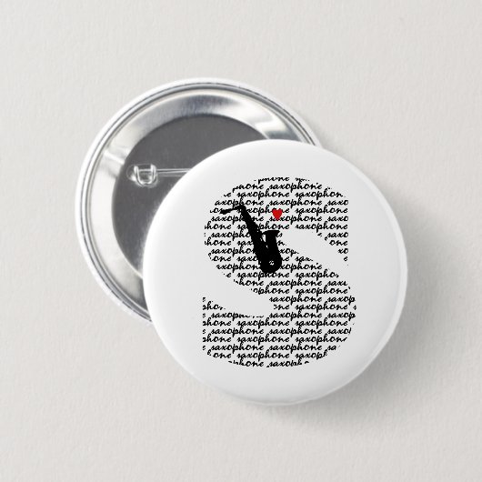 Saxofoonletter S Ronde Button 5,7 Cm (Voorkant /achterkant)