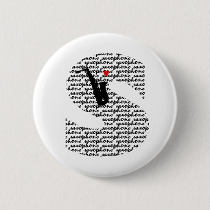 Saxofoonletter S Ronde Button 5,7 Cm
