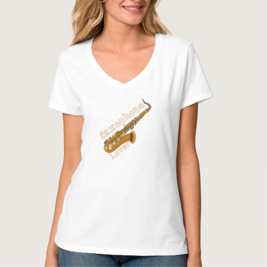 Saxofoonliefhebber T-shirt (Voorkant)